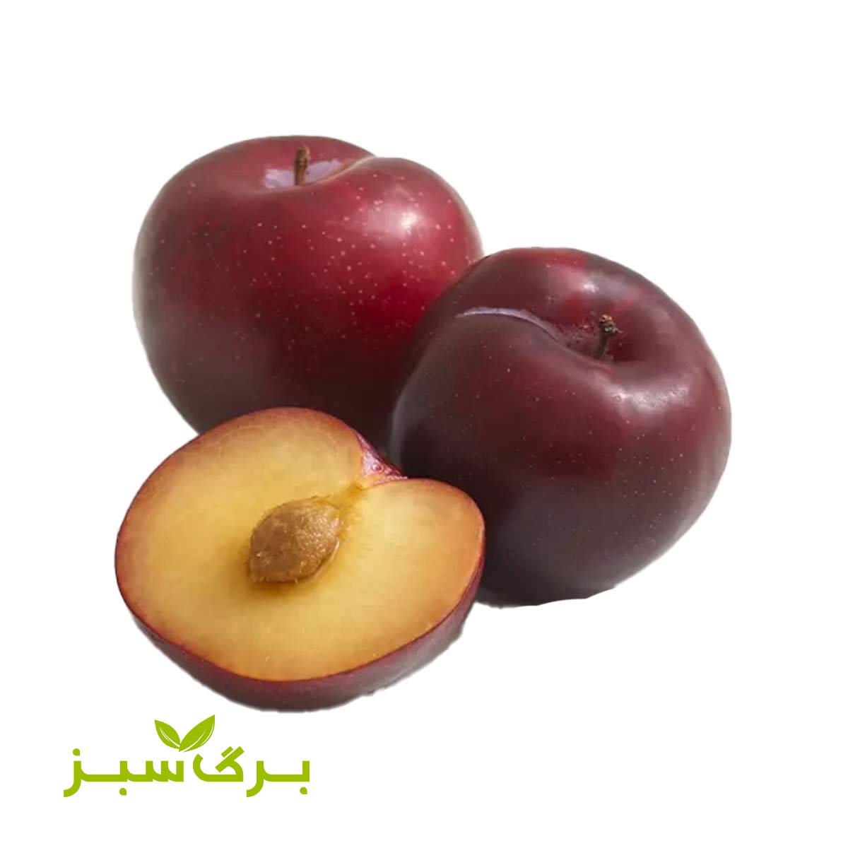آلو قرمز شابلون برگ سبز (وزن انتخاب کنید)
